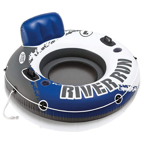 Intex - Fauteuil Gonflable River Run pour Piscine,  Diamètre de 53'', Bleu et Blanc