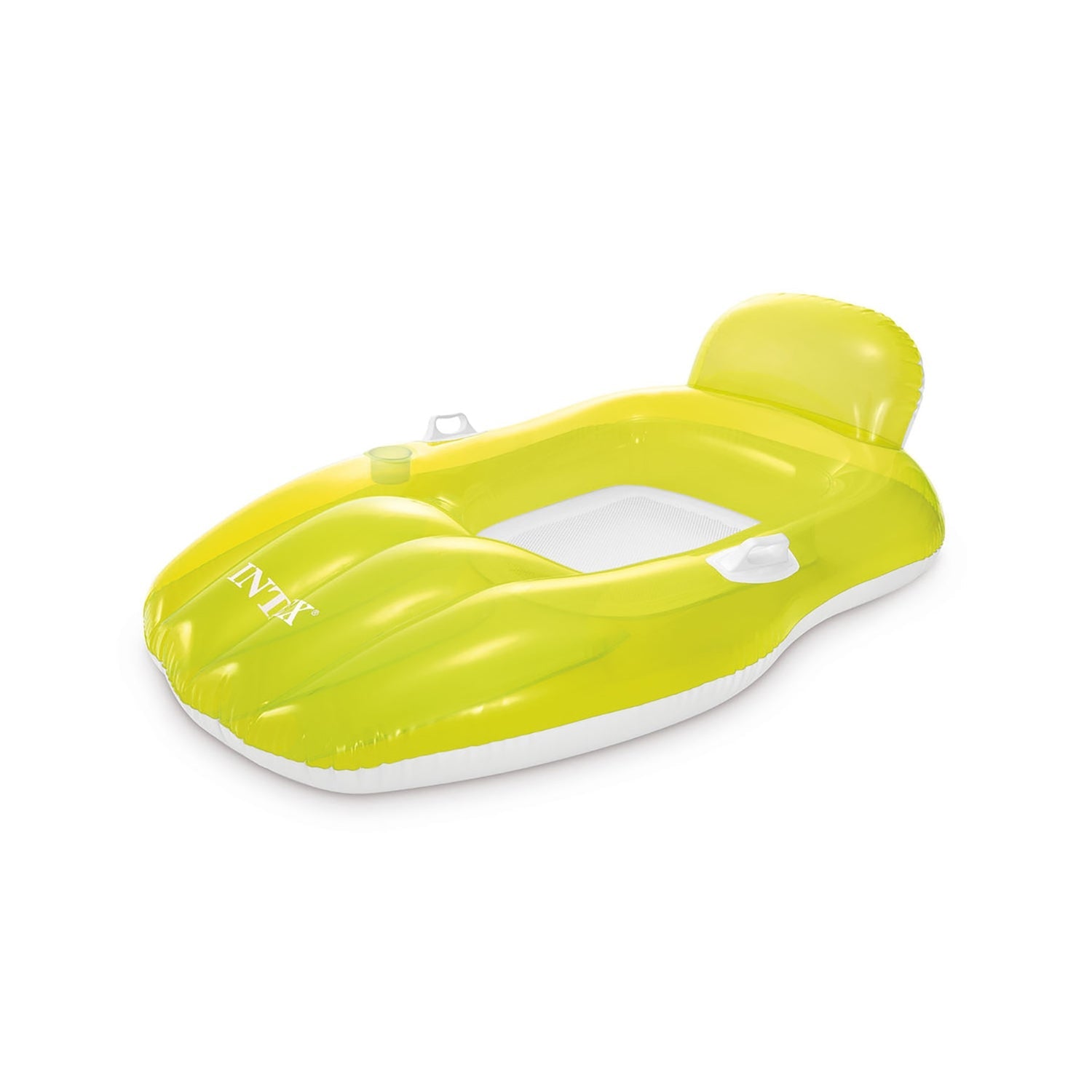 Intex - Fauteuil Gonflable pour Piscine, 64'' x 41'', Porte-Gobelet Intégré, Vert - Simple Boutique