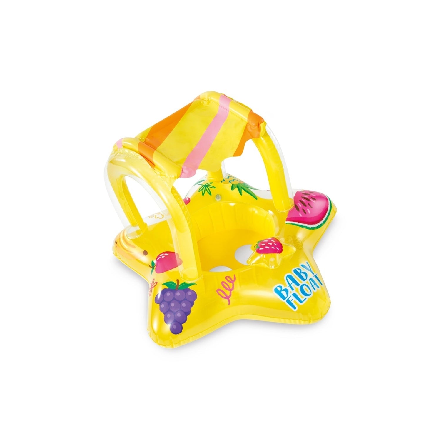 Intex - Flotteur pour Enfants Gonflable BabyFloat, 31.8" x 31", Avec Ombrelle, Pour Bambin de 1 à 2 ans, Jaune - Simple Boutique