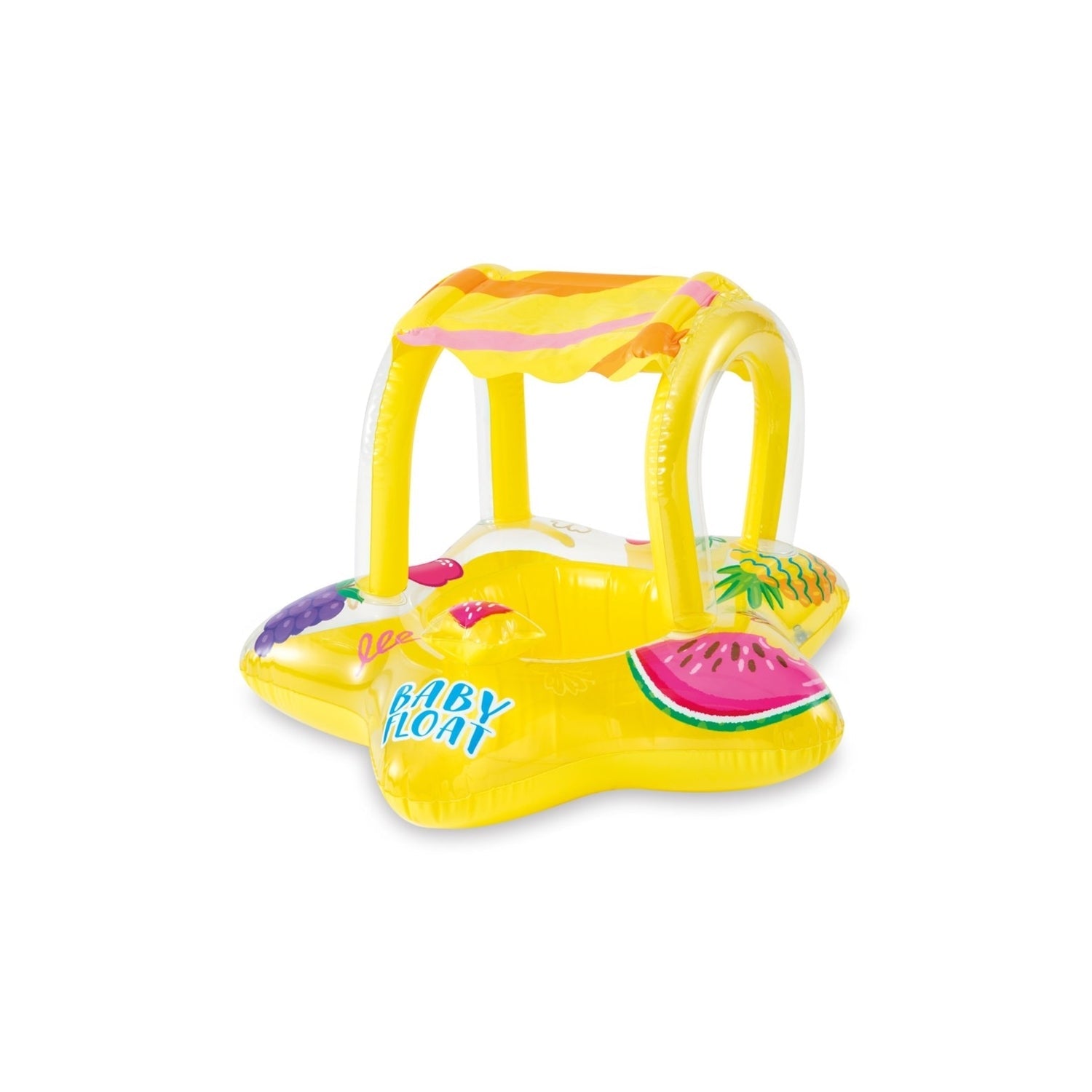 Intex - Flotteur pour Enfants Gonflable BabyFloat, 31.8" x 31", Avec Ombrelle, Pour Bambin de 1 à 2 ans, Jaune - Simple Boutique