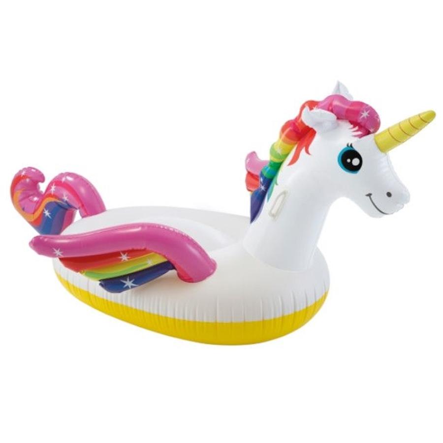 Intex - Jouet Gonflable Chevauchable pour Enfant en Forme de Licorne, 38'' x 55'' x 78'', Blanc - Simple Boutique