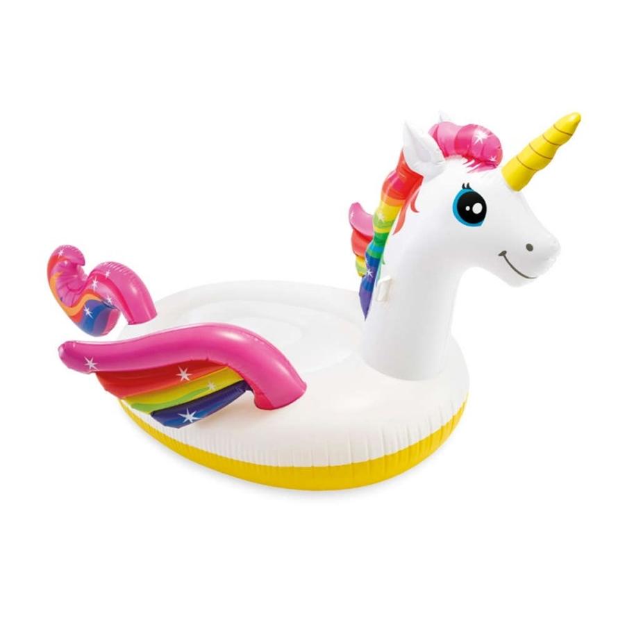 Intex - Licorne Géante Gonflable pour Piscine, 98'' x 64'' x 57'', Blanc - Simple Boutique