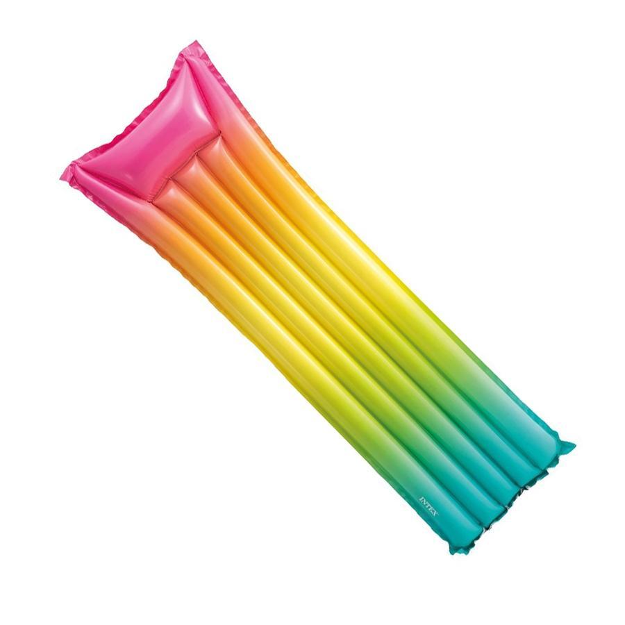 Intex - Matelas Gonflable Arc-en-Ciel pour Piscine, 67'' x 21'' x 6'', Multicolore - Simple Boutique