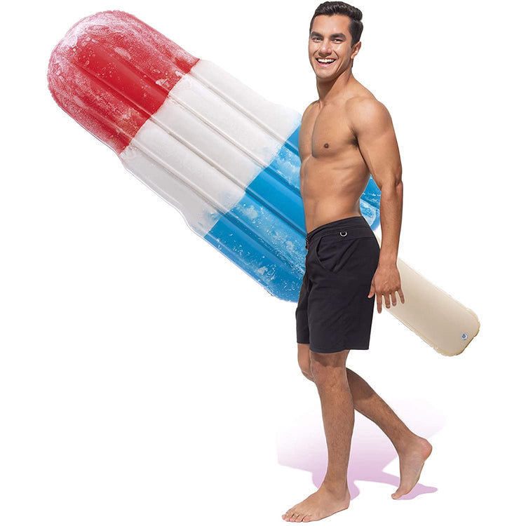 Intex - Matelas Gonflable pour Piscine En Forme d'Esquimeau, 72'' x 26'', Rouge, Blanc et Bleu - Simple Boutique