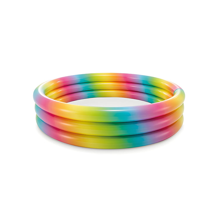 Intex - Piscine Gonflable 3 Anneaux 66" x 15" Capacité de 154 Gallons Arc-en-Ciel - Simple Boutique