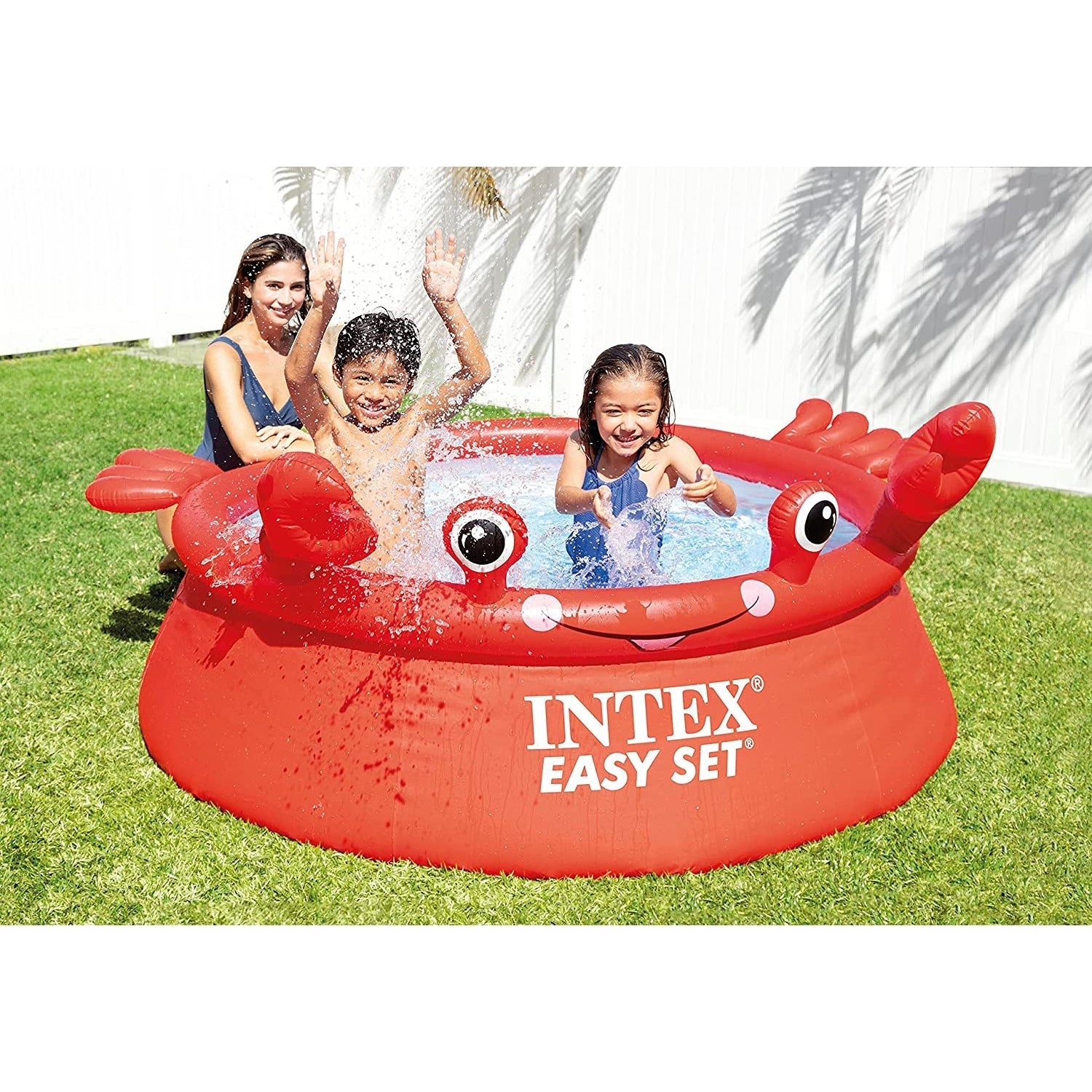Intex - Piscine Gonflable Happy Crab, Diamètre de 6 Pieds, Capacité de 232 Gallons, Rouge - Simple Boutique