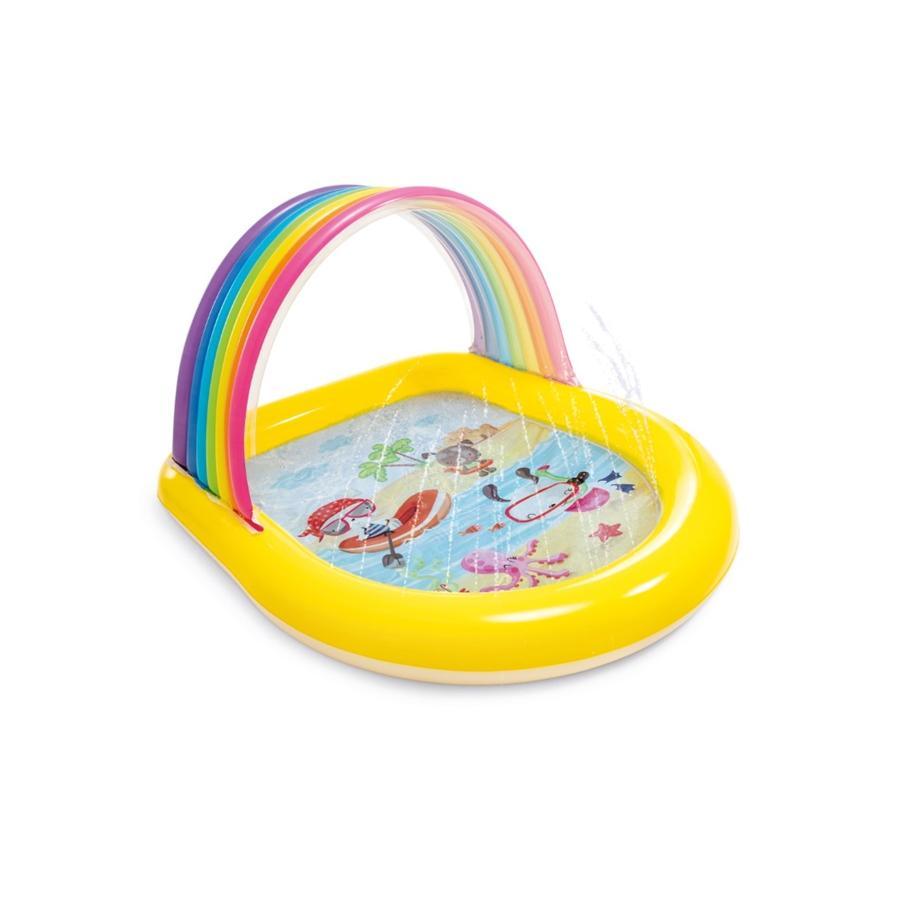 Intex - Piscine Gonflable pour Enfant avec Fontaine, 58'' x 51'' x 34'', Arc-en-Ciel - Simple Boutique