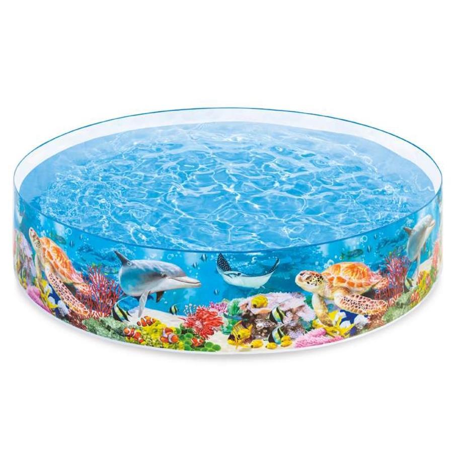 Intex - Piscine Rigide pour Enfant, 2.44m x 46cm, Motif Fond Marin - Simple Boutique