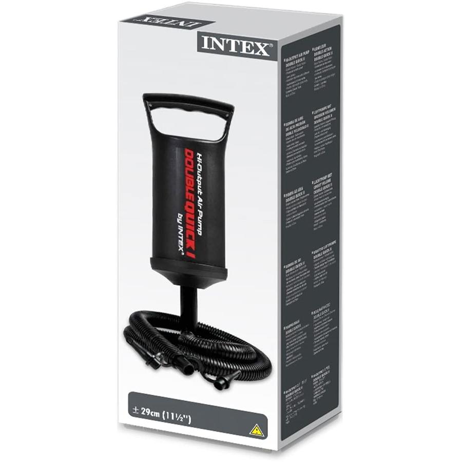 Intex - Pompe Double Quick I Manuelle à Double Action, 11.5'', Noir - Simple Boutique