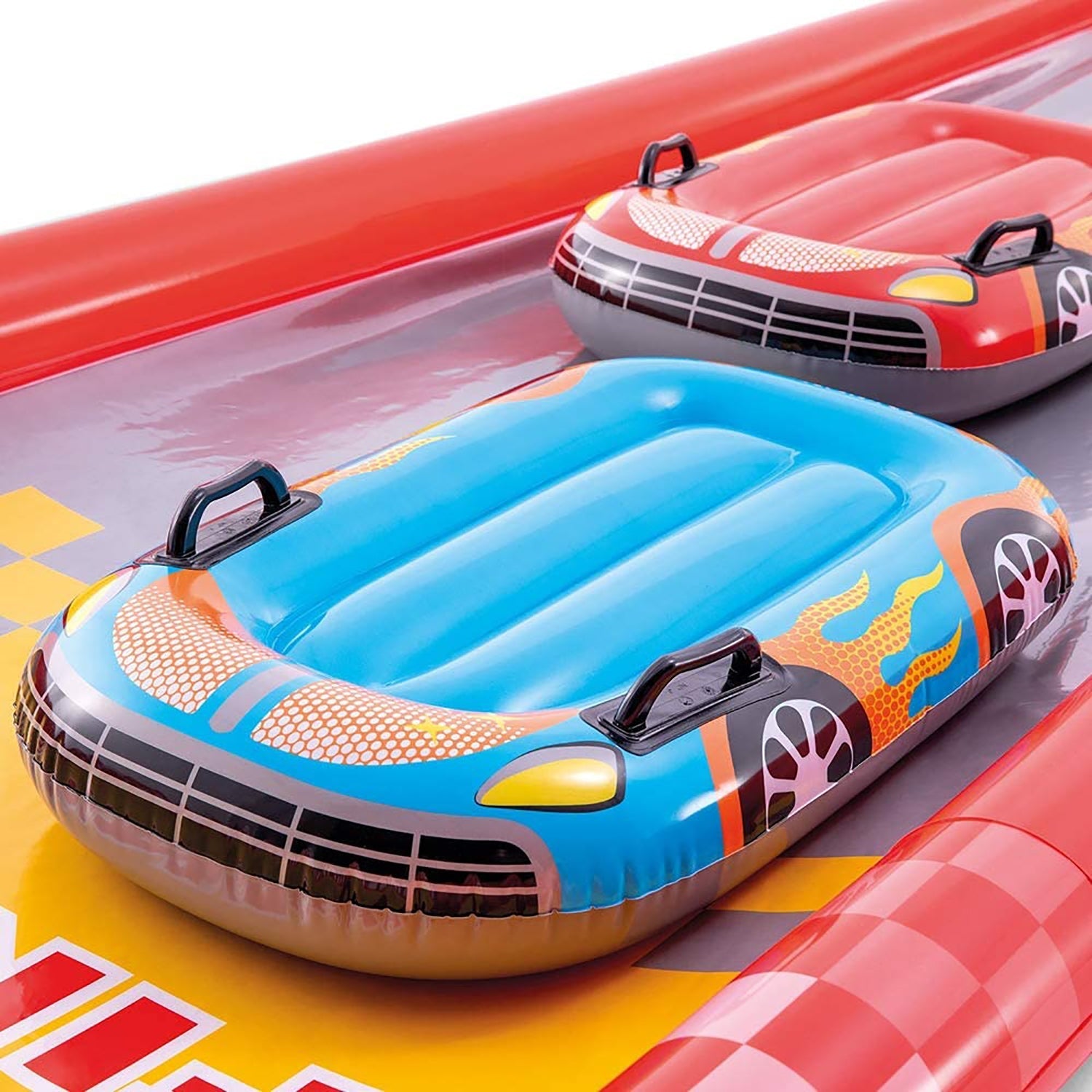 Intex - Tapis Glissant Gonflable, 18' 5'' X 3' 11'' x 2' 6'', Comprend 2 Planches de Surf, Rouge - Simple Boutique
