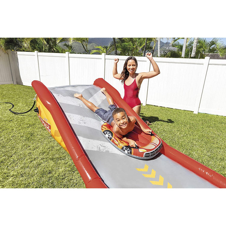 Intex - Tapis Glissant Gonflable, 18' 5'' X 3' 11'' x 2' 6'', Comprend 2 Planches de Surf, Rouge - Simple Boutique