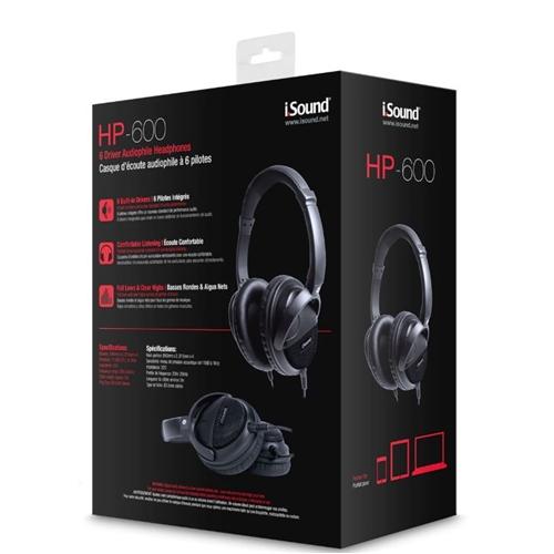 Isound HP-600 Casque D'écoute Filaire Noir - Simple Boutique
