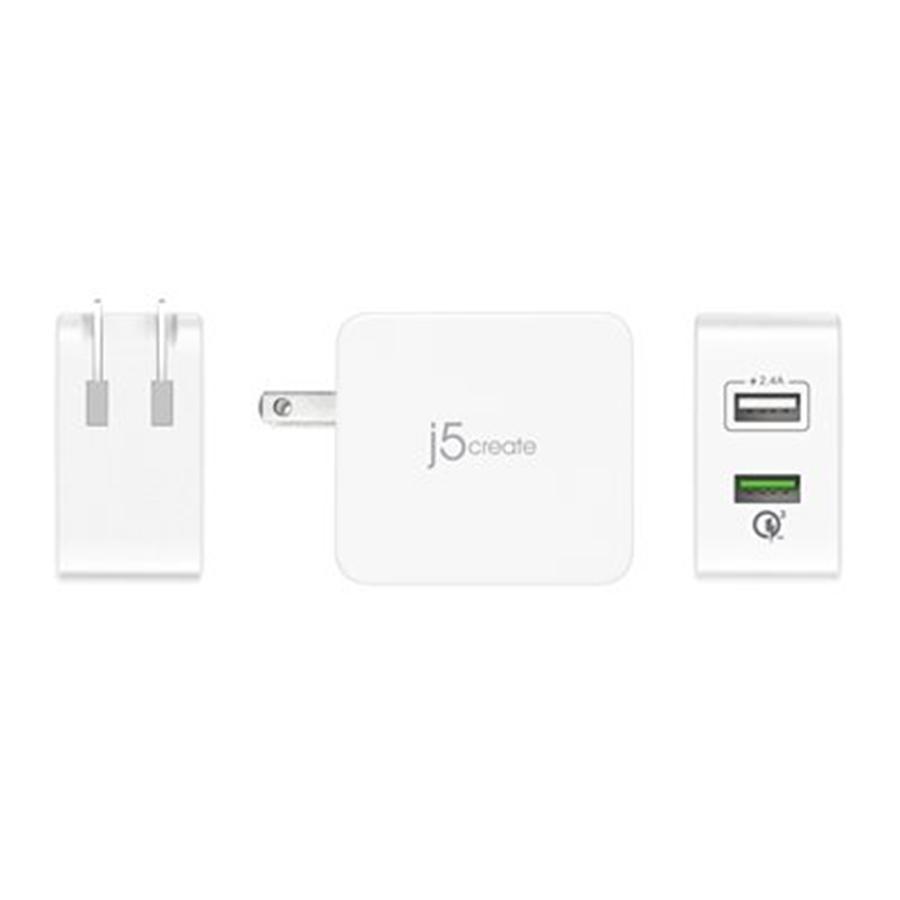 J5Create - Chargeur Mural USB 3.0 avec 2 Port, Blanc - Simple Boutique