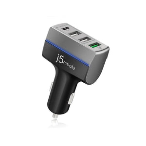 J5Create - Chargeur pour Voiture 4 Ports USB Type-C, Blanc - Simple Boutique