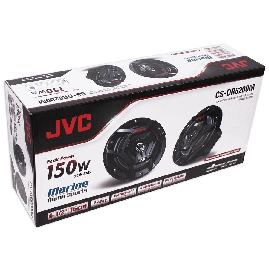 JVC CS-DR6200M Haut-Parleurs Coaxiaux à 2 Voies 6 1/2 "Marine / MotorSport avec Woofers Résistant à l'eau 150W, Noir - Simple Boutique