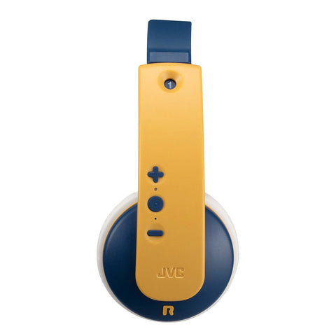 JVC - Casque d'écoute Sans-Fil pour Enfants, Bluetooth 5.0, Limiteur de Volume Sécuritaire, Bleu et Jaune