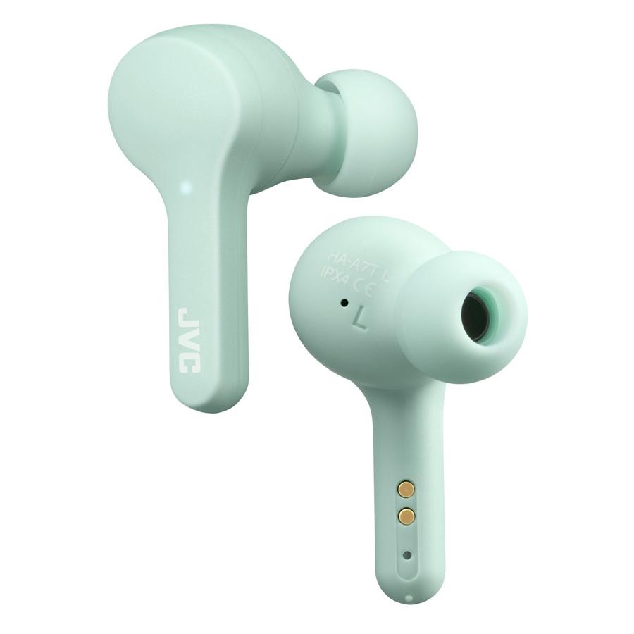 JVC - Écouteurs Gumy Intra-Auriculaire Sans-Fil, Bluetooth 5.0, True Wireless avec Boitier de Recharge, Menthe - Simple Boutique