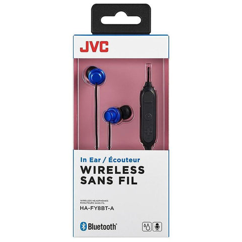 JVC - Écouteurs Intra-Auriculaires Sans-Fil, Bluetooth 4.2, avec Microphone et Télécommande, Bleu