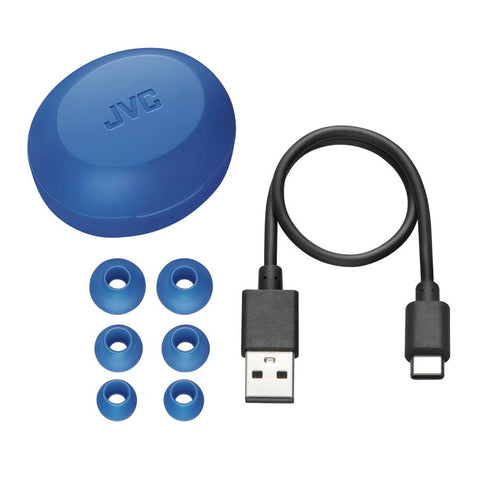 JVC - Écouteurs Sans-Fil Intra-Auriculaire, Bluetooth 5.1, Avec Boitier de Recharge, Bleu