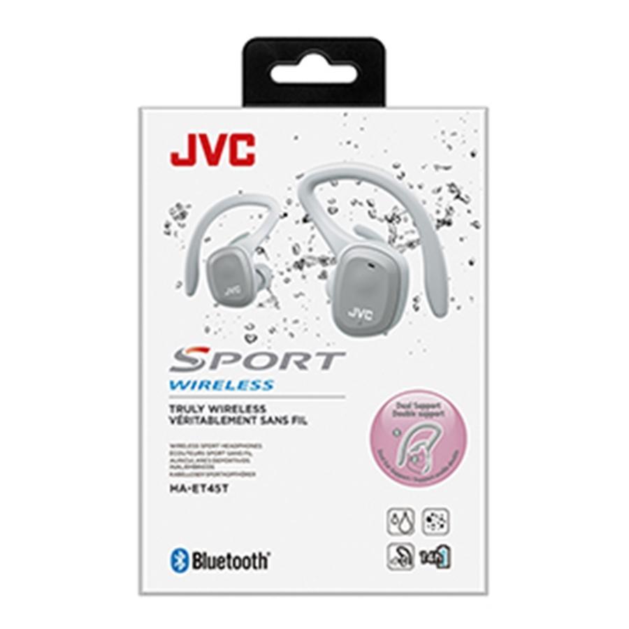 JVC - Écouteurs Sans-Fil Intra-Auriculaire Sport, Bluetooth 5.0, Avec Boitier de Recharge, Gris - Simple Boutique