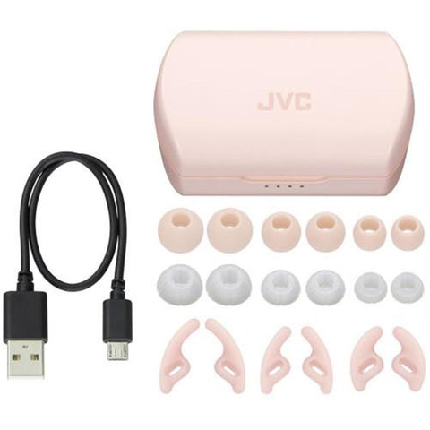 JVC - Écouteurs Sans-Fil Intra-Auriculaire Sport, Bluetooth 5.0, Avec Boitier de Recharge, Rose