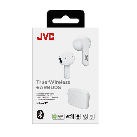 JVC HA-A3T-W - Écouteurs Intra-Auriculaires Sans-Fil, Bluetooth 5.1 avec Boitier de Recharge, Blanc