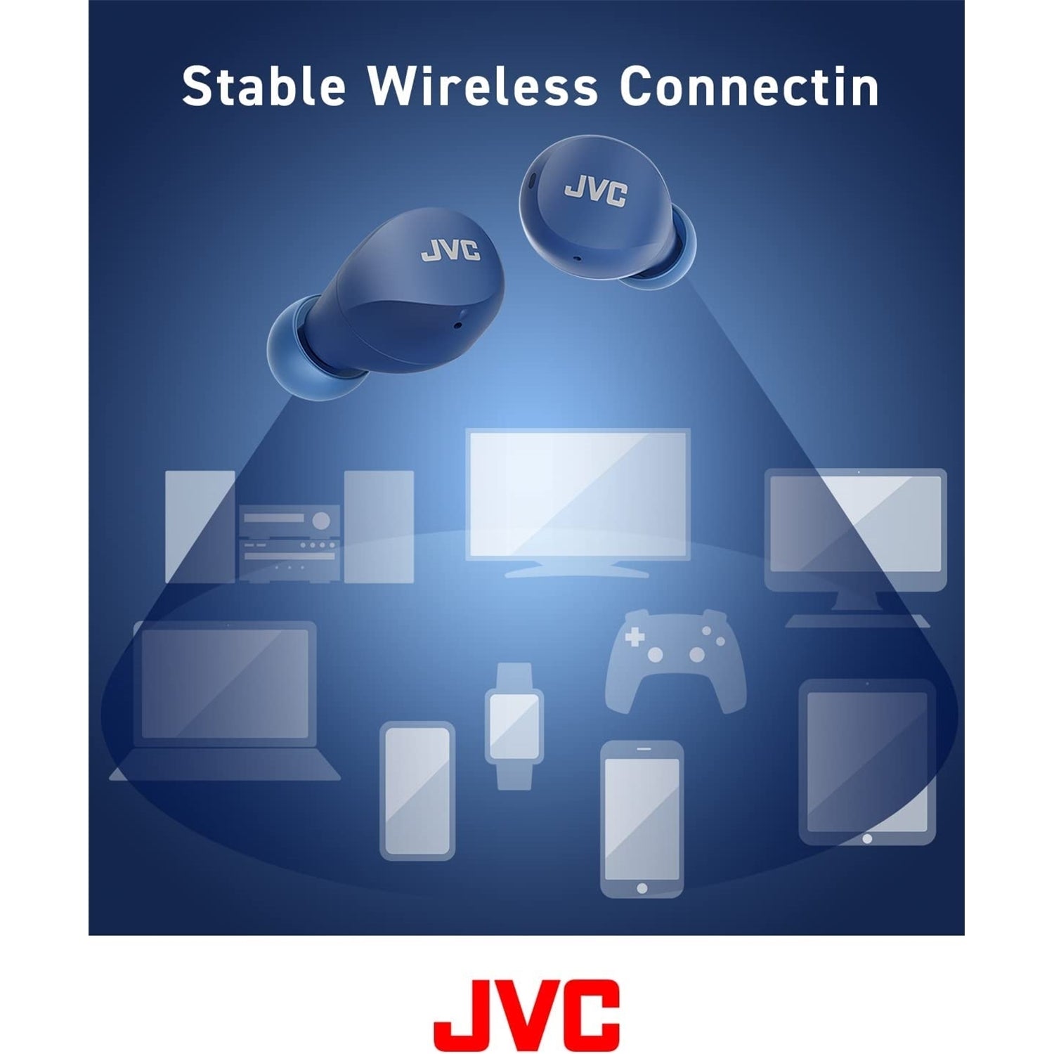 JVC HA-A6T-A - Écouteur Sans-Fil Intra-Auriculaire, Bluetooth 5.1, Avec Boitier de Recharge et Commande Tactile, Bleu - Simple Boutique