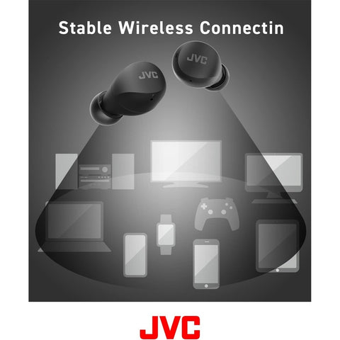 JVC HA-A6T-B - Écouteur Sans-Fil Intra-Auriculaire, Bluetooth 5.1, Avec Boitier de Recharge et Commande Tactile, Noir