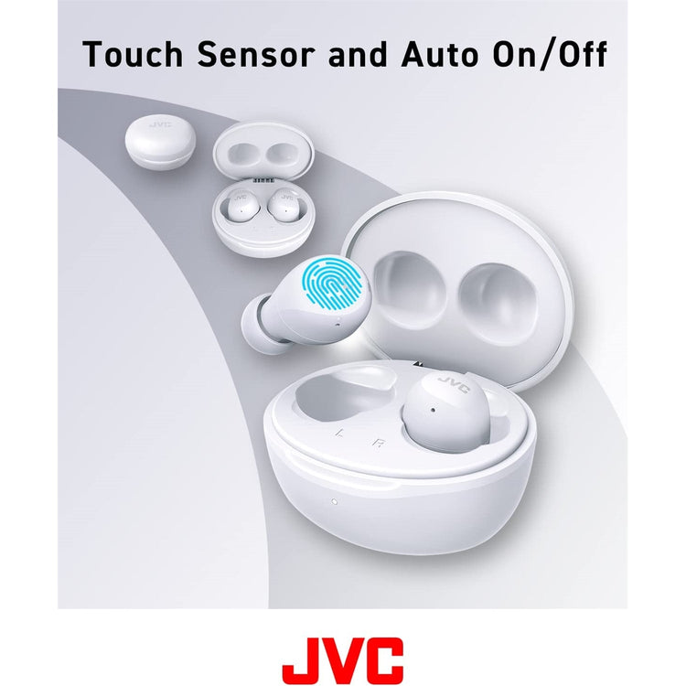 JVC HA-A6T-W - Écouteur Sans-Fil Intra-Auriculaire, Bluetooth 5.1, Avec Boitier de Recharge et Commande Tactile, Blanc - Simple Boutique