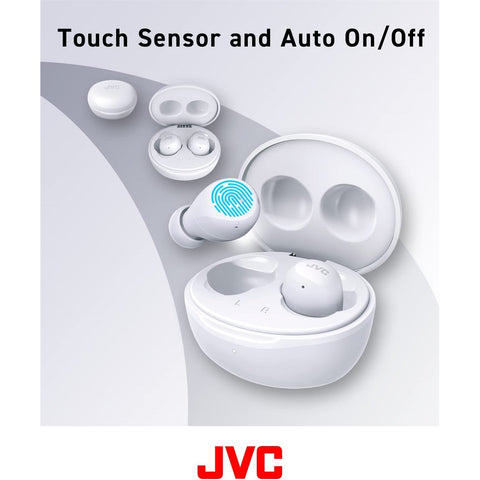 JVC HA-A6T-W - Écouteur Sans-Fil Intra-Auriculaire, Bluetooth 5.1, Avec Boitier de Recharge et Commande Tactile, Blanc