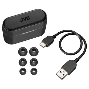 JVC HA-A9T-B - Écouteurs Intra-Auriculaires Sans-Fil, Bluetooth 5.1 avec Boitier de Recharge et Capteur Tactile, Noir - Simple Boutique