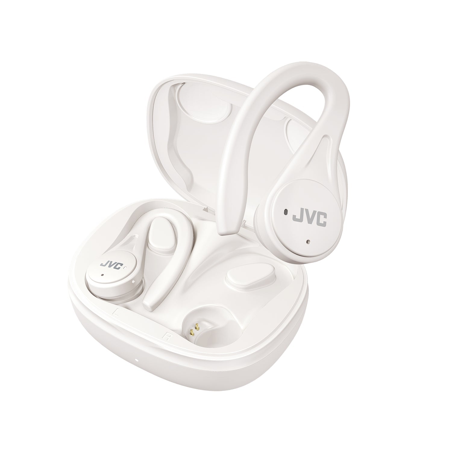 JVC HA-EC25T - Écouteurs Intra-Auriculaires Sans-Fil pour le Sport, Bluetooth 5.1, Avec Boitier de Recharge et Commandes Tactiles, Blanc - Simple Boutique
