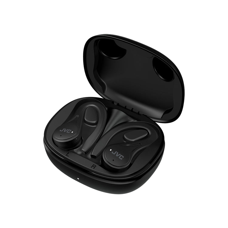 JVC HA-EC25T - Écouteurs Intra-Auriculaires Sans-Fil pour le Sport, Bluetooth 5.1, Avec Boitier de Recharge et Commandes Tactiles, Noir - Simple Boutique