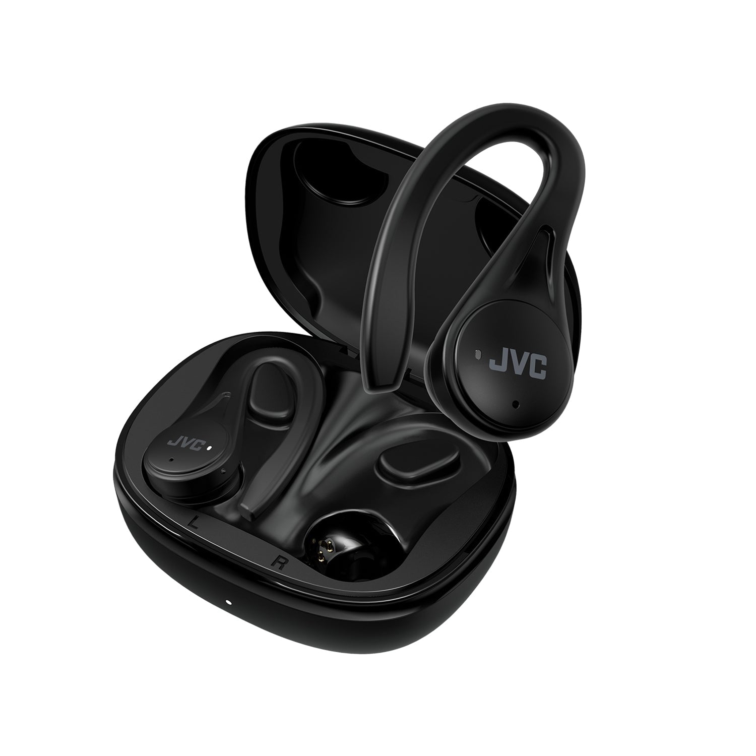 JVC HA-EC25T - Écouteurs Intra-Auriculaires Sans-Fil pour le Sport, Bluetooth 5.1, Avec Boitier de Recharge et Commandes Tactiles, Noir - Simple Boutique