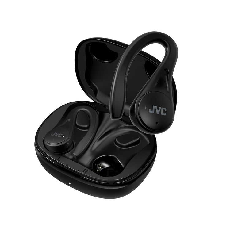 JVC HA-EC25T - Écouteurs Intra-Auriculaires Sans-Fil pour le Sport, Bluetooth 5.1, Avec Boitier de Recharge et Commandes Tactiles, Noir - Simple Boutique