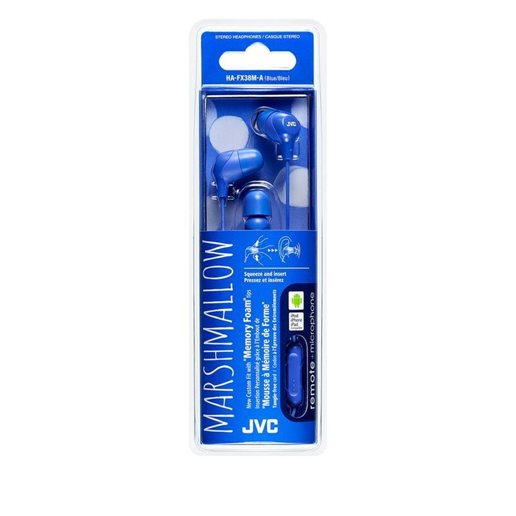 JVC HA-FX38M-A Écouteurs Intra-Auriculaire Avec Microphone et Télécommande Bleu - Simple Boutique