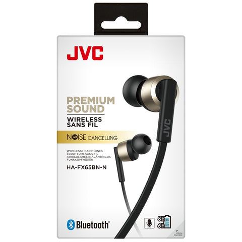 JVC HA-FX65BN-N Écouteur Bluetooth Intra-Auriculaire à Supression de Bruit Ambiant avec Microphone et Télécommande, Doré