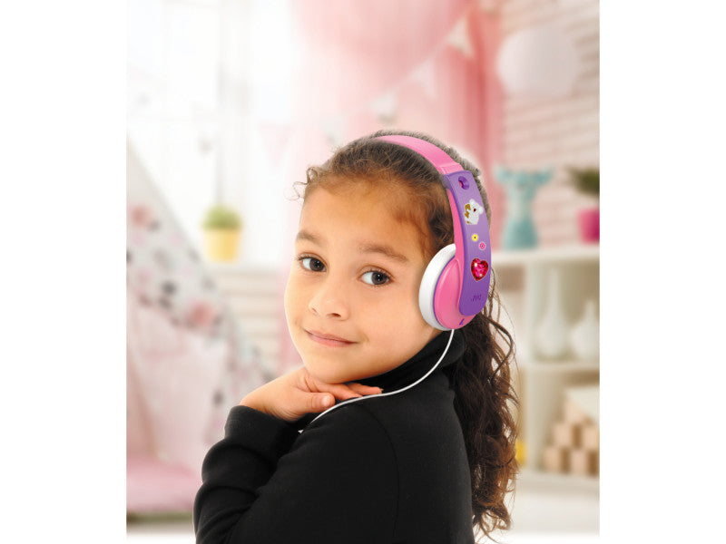 JVC HA-KD7-PN Casque D'Écoute pour Enfants 3 Ans et Plus Avec Autocollants Rose - Simple Boutique
