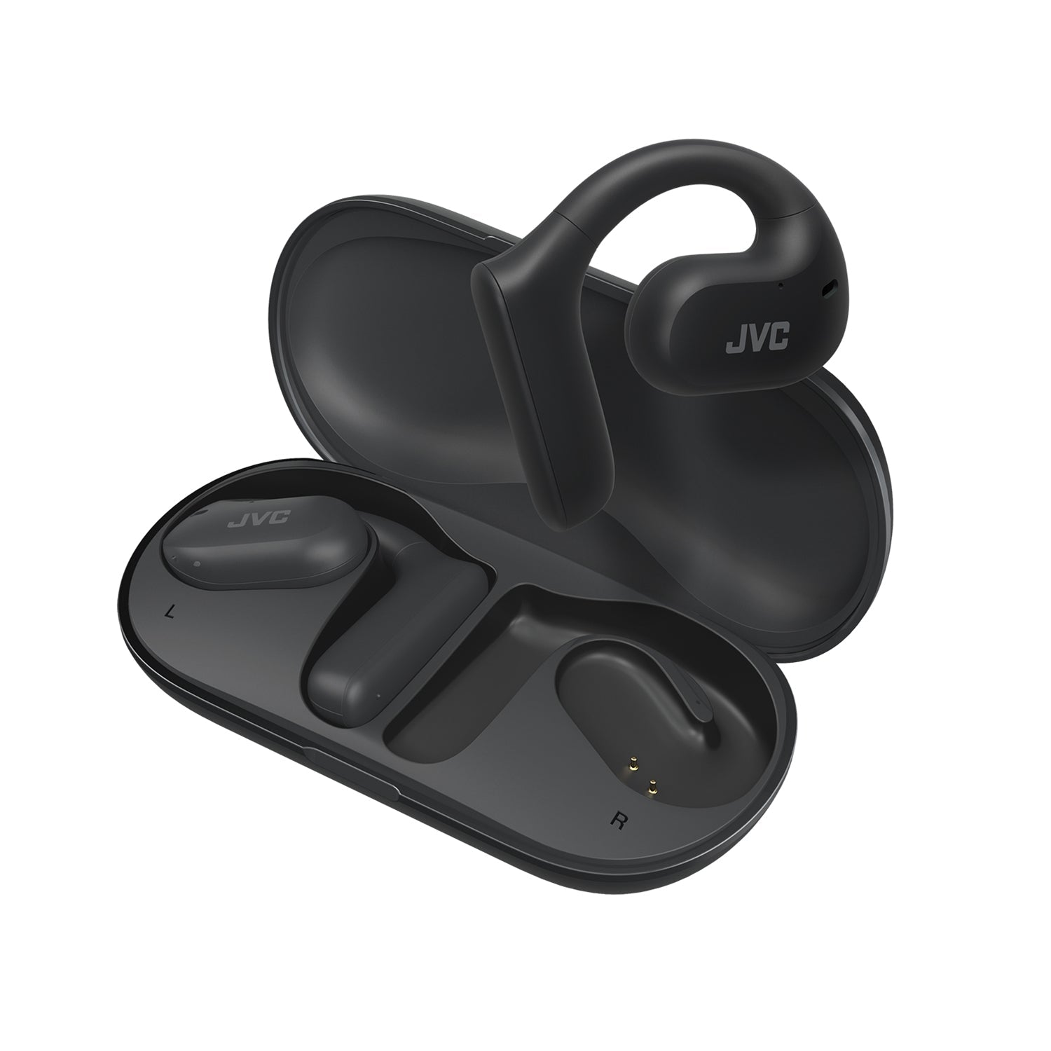 JVC HA-NP35T - Écouteurs à Oreille Ouverte Sans-Fil, Bluetooth 5.1 avec Commandes Tactiles, Noir - Simple Boutique