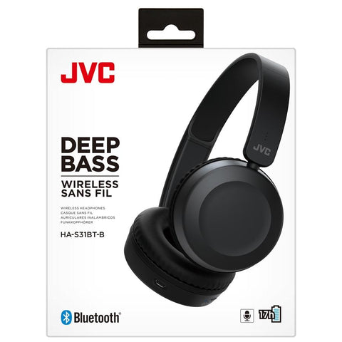 JVC HA-S31BT-B Casque D'Écoute Bluetooth avec Microphone et Télécommande Noir