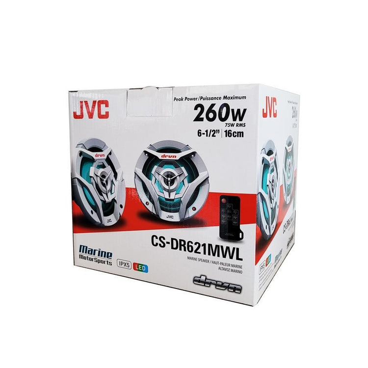 JVC - Haut-Parleurs Marine MotorSports, Coaxiaux à 2 Voies, 6.5 Pouces, 260W, Blanc - Simple Boutique