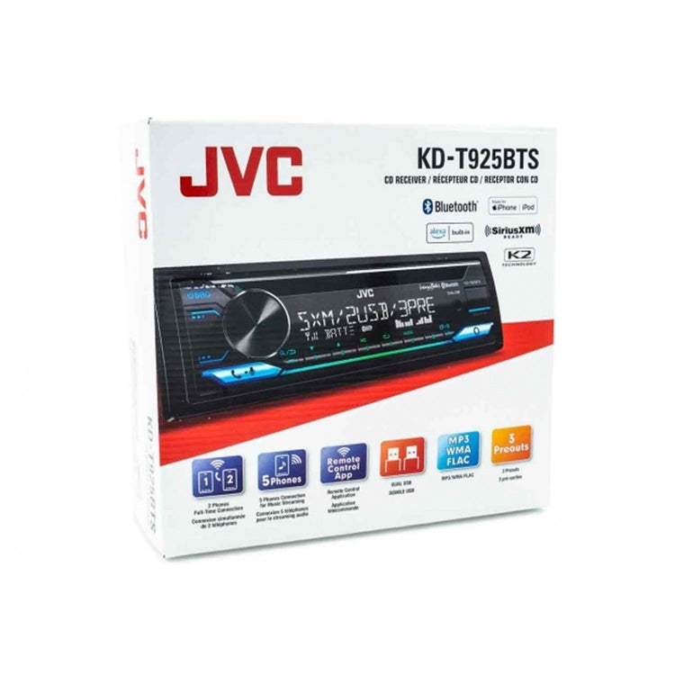 JVC KD-T925BTS - Lecteur CD 1-DIN pour Tableau de Bord, Bluetooth 4.2, Pour Voiture, Noir - Simple Boutique