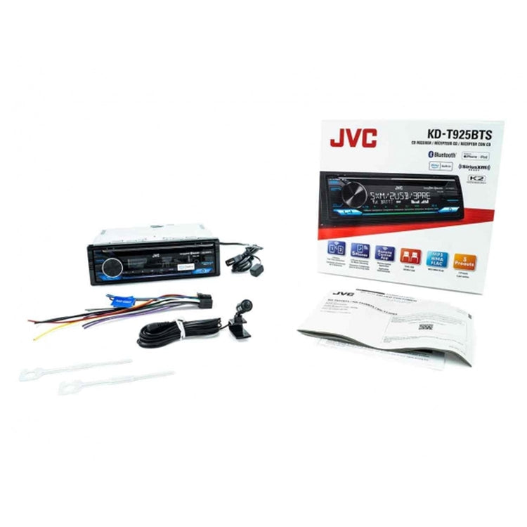 JVC KD-T925BTS - Lecteur CD 1-DIN pour Tableau de Bord, Bluetooth 4.2, Pour Voiture, Noir - Simple Boutique