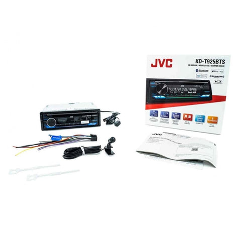 JVC KD-T925BTS -  Lecteur CD 1-DIN pour Tableau de Bord, Bluetooth 4.2, Pour Voiture, Noir