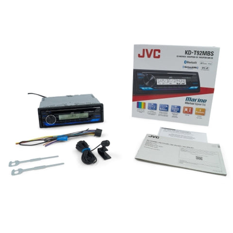 JVC KD-T92MBS - Récepteur CD avec Bluetooth 4.2, Marine/MotorSport, Noir