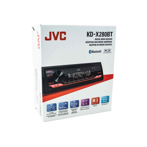 JVC KD-X280BT - Radio/Récepteur Multimédia Numérique avec Bluetooth, Pour Voiture, Noir