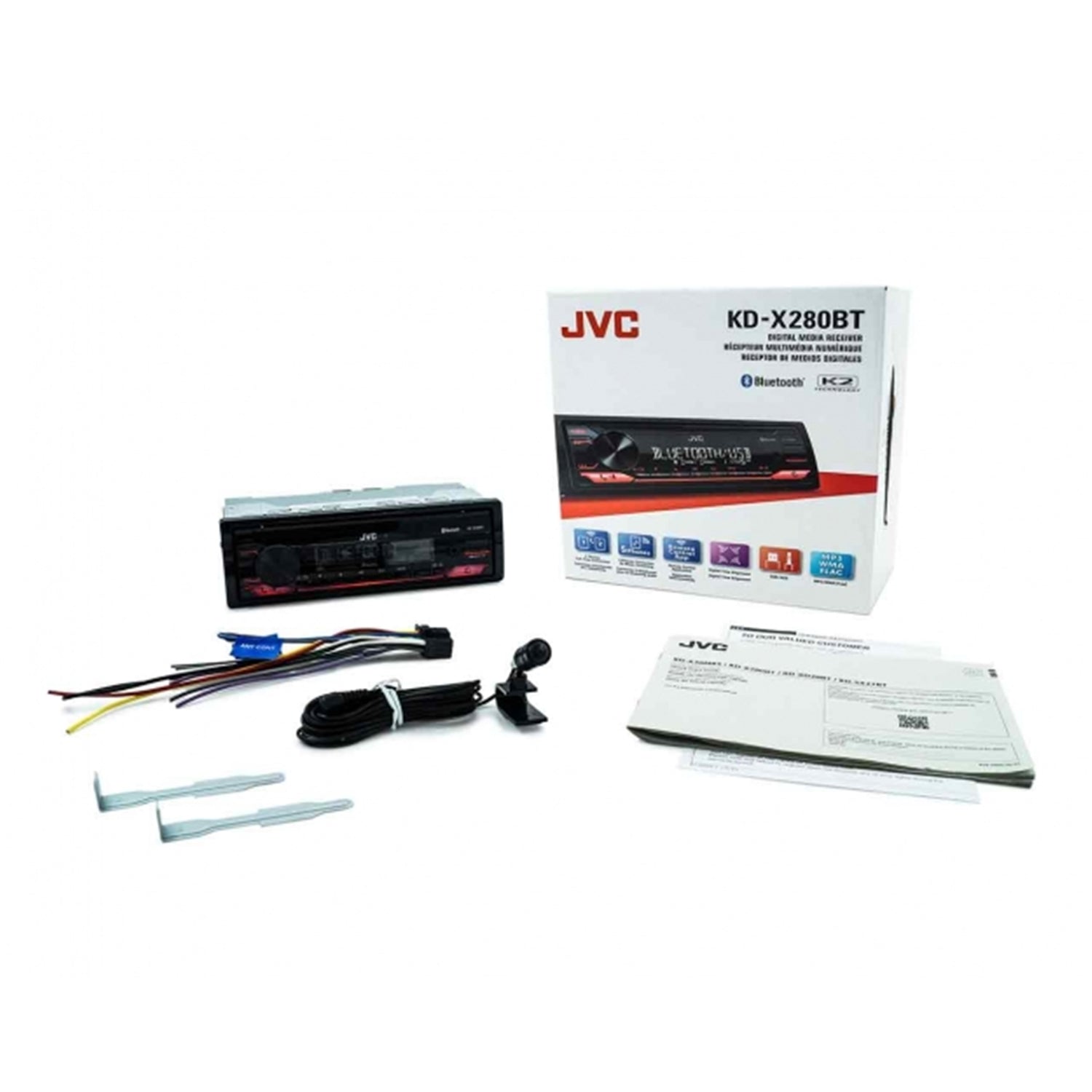 JVC KD-X280BT - Radio/Récepteur Multimédia Numérique avec Bluetooth, Pour Voiture, Noir - Simple Boutique