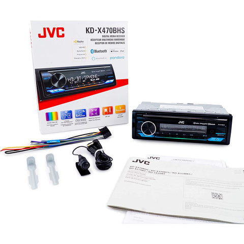 JVC KD-X470BHS Radio/Récepteur Multimédia Numérique, Bluetooth, Pour Voiture, Noir