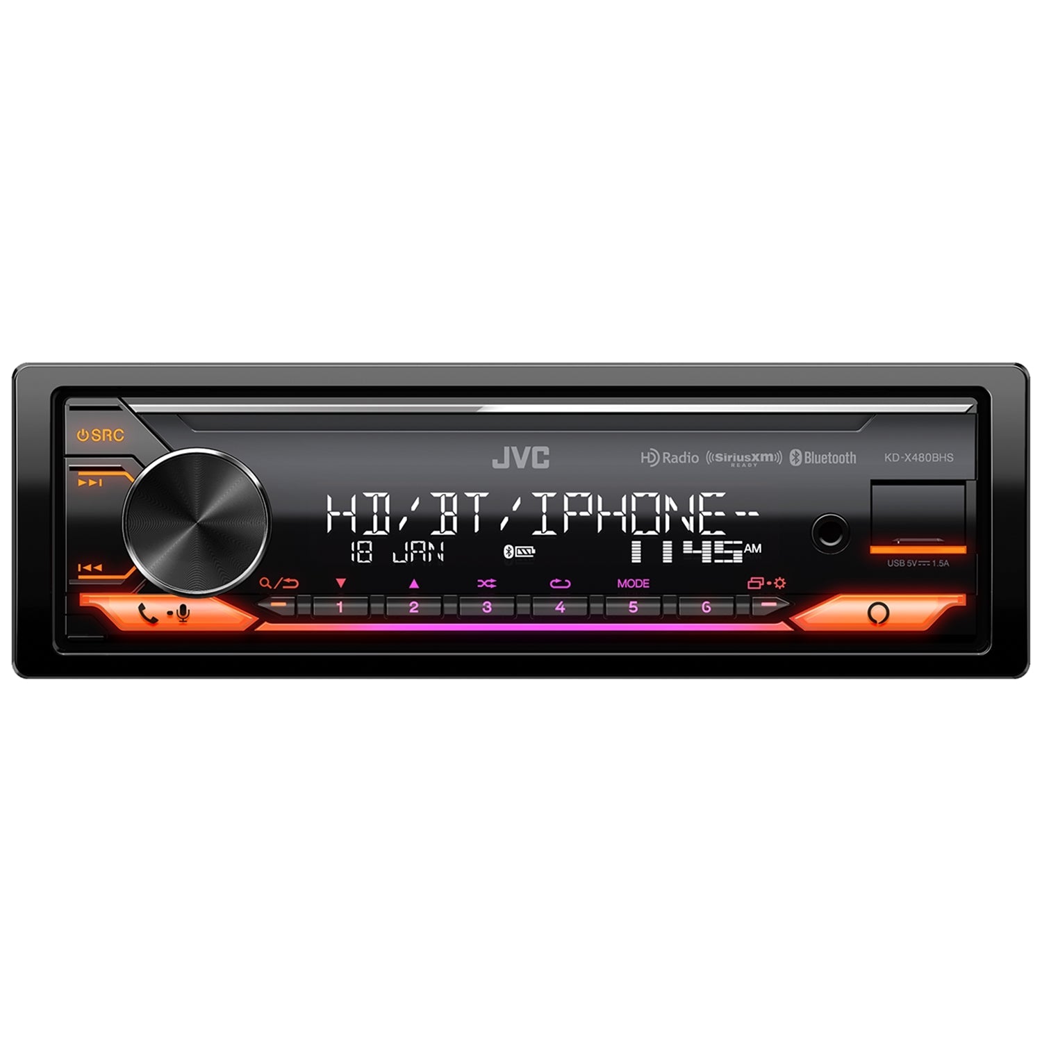 JVC KD-X480BHS Radio/Récepteur Multimédia Numérique, Bluetooth, Pour Voiture, Noir - Simple Boutique