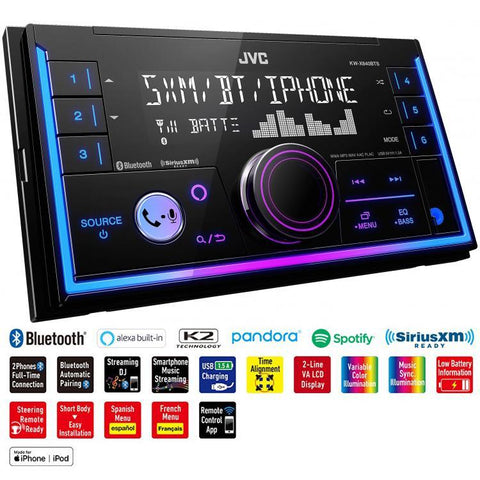 JVC KW-X840BTS Radio/Récepteur Multimédia Numérique 2-DIN avec Bluetooth, Noir